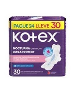 Toallas higiénicas Kotex Nocturnas con Alas 24 und