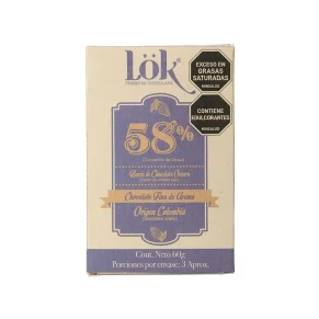 Barra de Chocolate Lok 58% 60 g