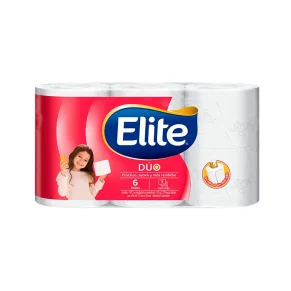 Papel higiénico. Elite Dúo 6 rollos