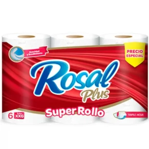 Papel higiénico. Rosal Plus Super rollo 6 und 438 g