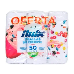 Toallas de cocina Nube Doble Hoja X 5 o u X 3 R 246 g